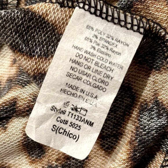 Sweet Lovely by Jen Leopard Print Open Front Waterfall Vest Women's Small - Picture 4 of 8